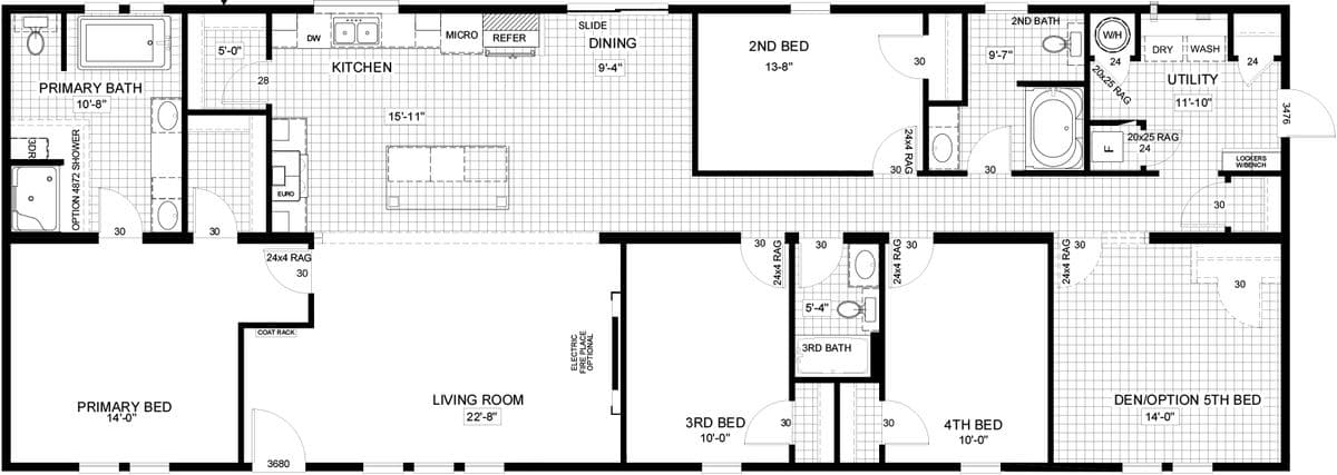 The big easy floor plan home features