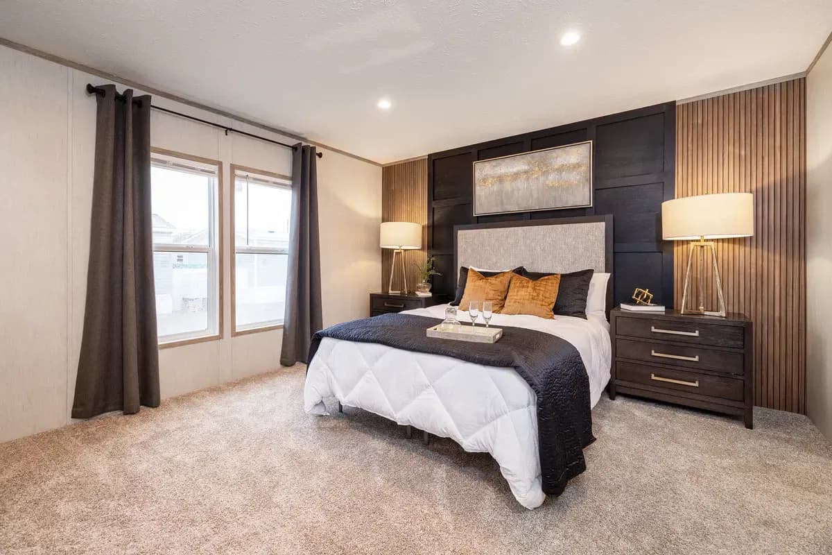 The dark sands bedroom home features
