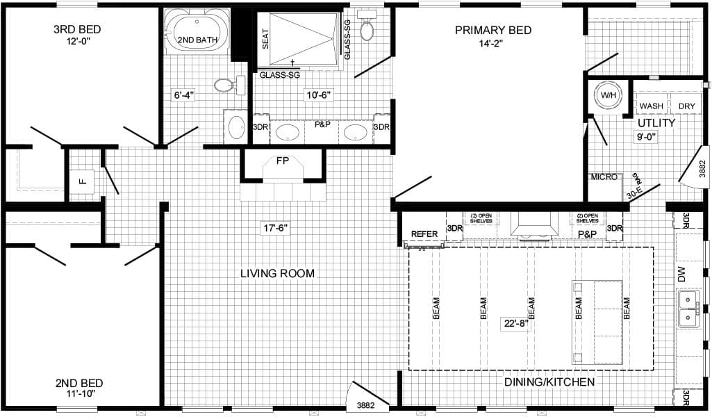 The bandon floor plan home features